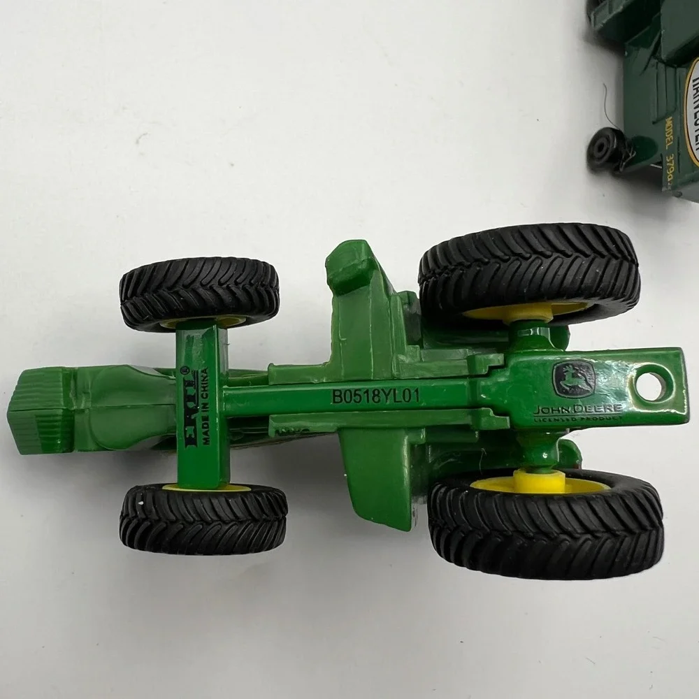 John Deere Vehicles and Equipment Toy Lot of 3 Harvester, Trailer, Ewell Tractor
